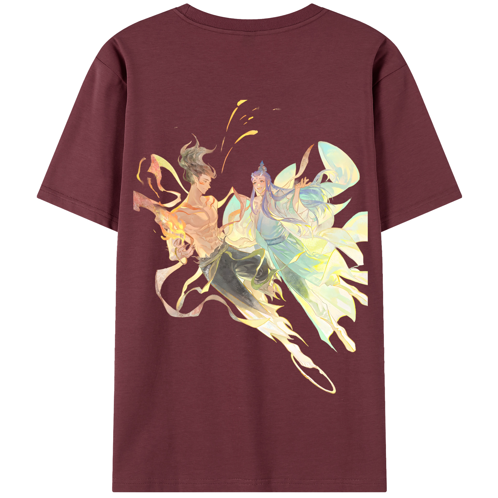 （画像用） Ne Zha 2 ナタ 魔童の大暴れ 綿100％半袖Tシャツ（背面プリント）